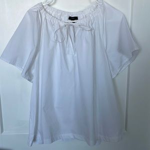 J Crew cotton poplin tie-neck top